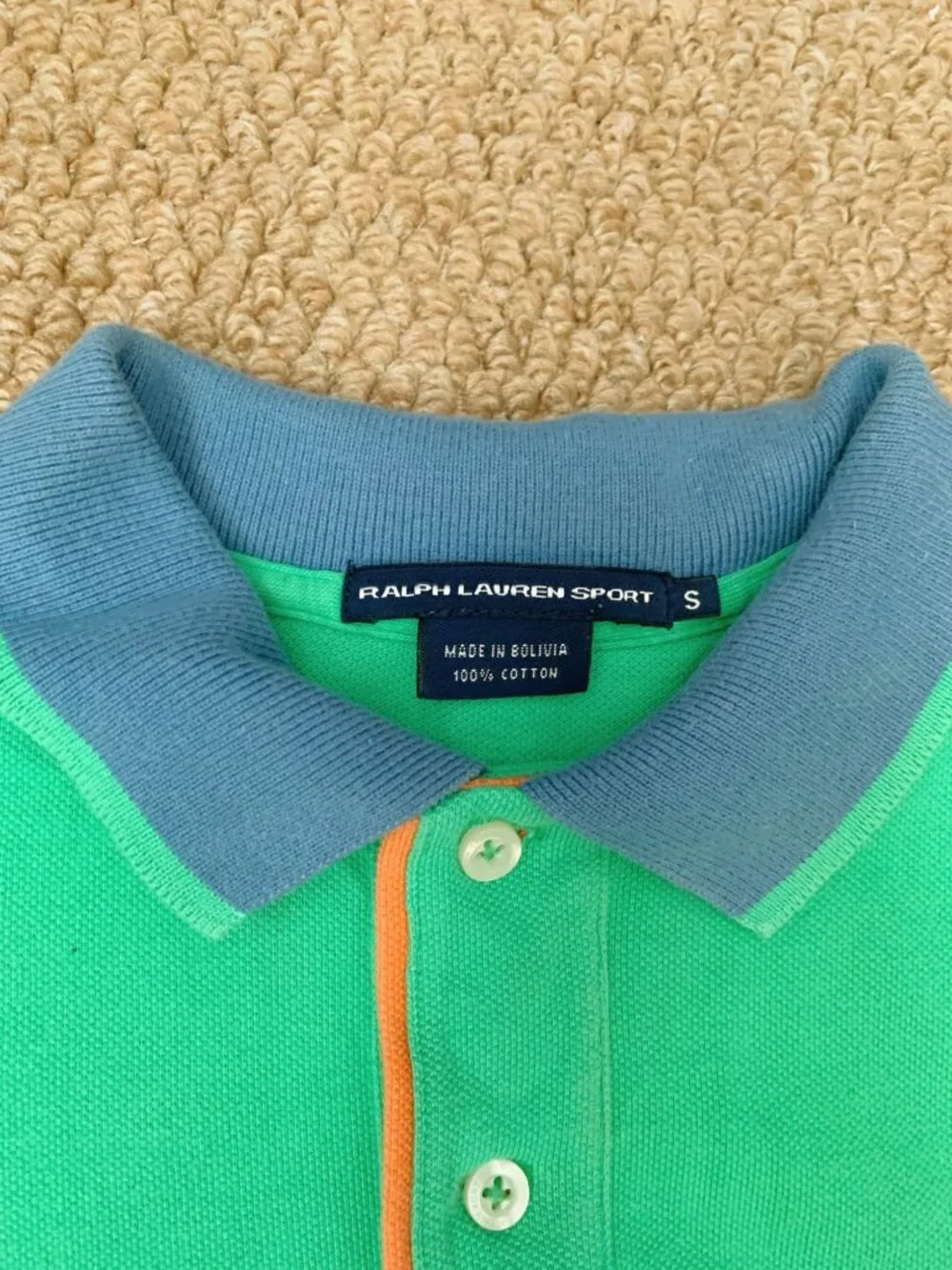 Ralph Lauren Sport Women’s Green Cotton Polo Shirt Blue Collar Short Sleeve S